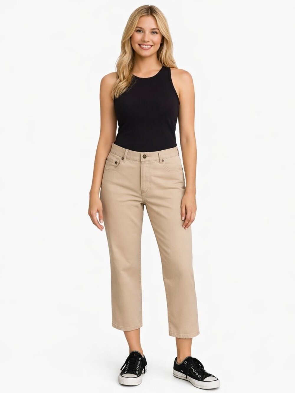 Lauren Jeans Co Ralph Lauren Light Khaki Cropped Jeans Size 12